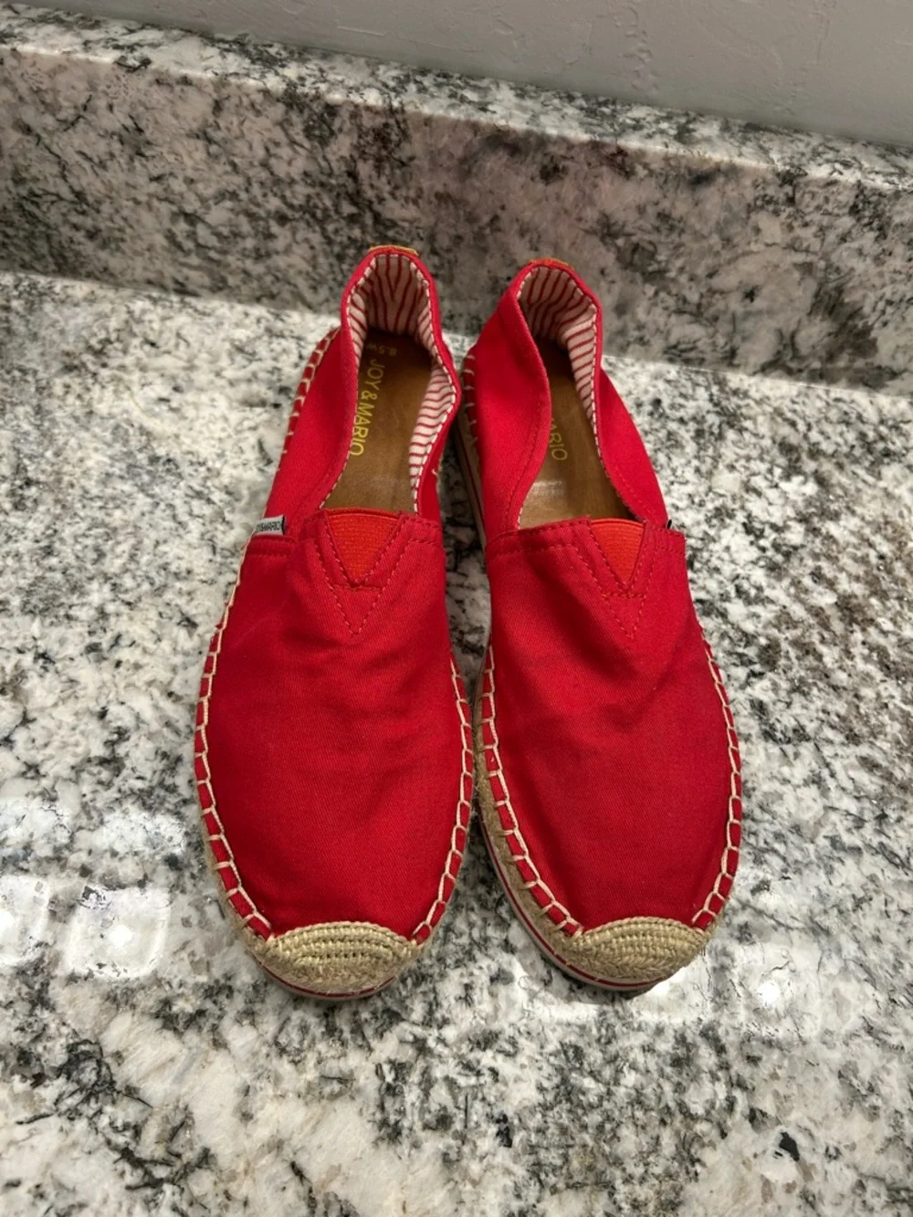 Joy and Mario Red Canvas Espadrilles Size 8.5